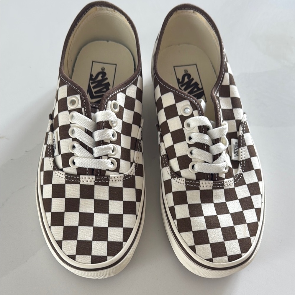 Vans Brown and White Sneakers Classic Slip-On Style